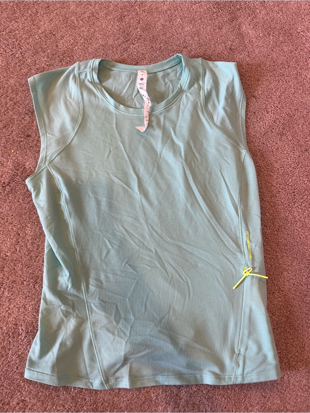 lululemon athletica Mint Green Athletic Tank with Neon Accent